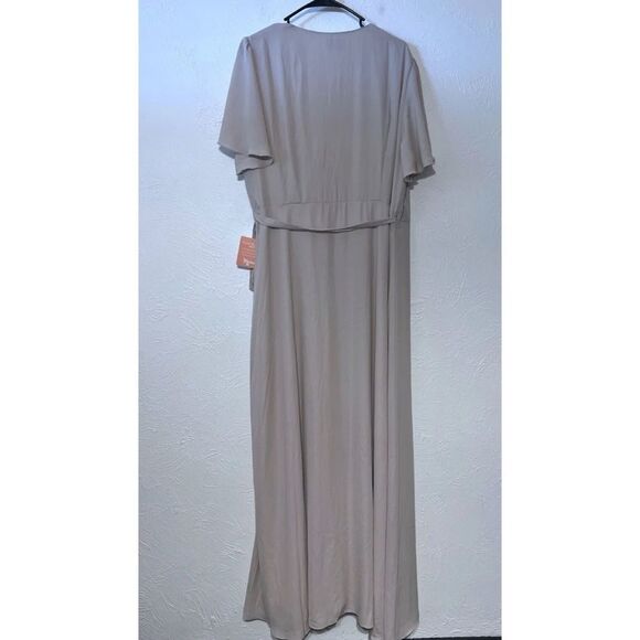 Show Me Your Mumu Noelle Flutter Dress Maxi Dress  - New Taupe SZ 2X - Picture 3 of 7